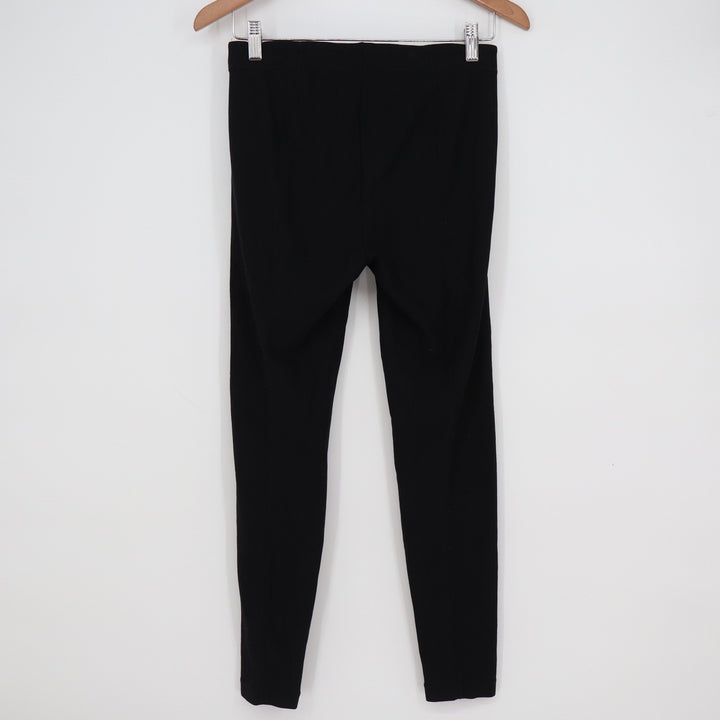Womens Black Stretch Leggings Slim Fit Elastic Waist Ankle Length Basics