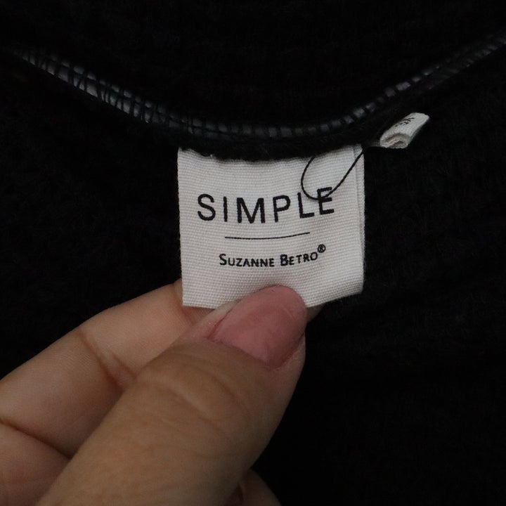 Suzanne Betro Simple Black Cowl Neck Tunic Sweater Plus Size 3X