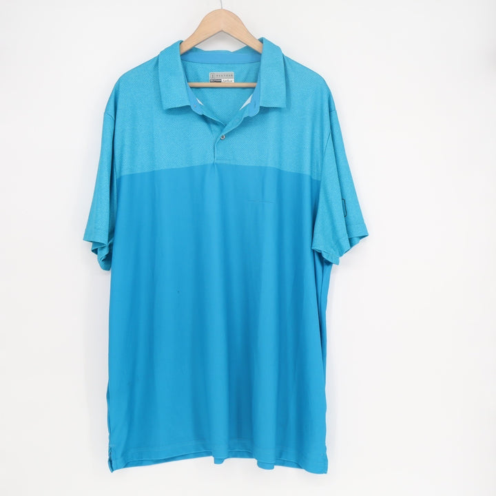 PGA TOUR Airflux Polo Shirt Mens 3XL Blue Short Sleeve Collar Golf Performance