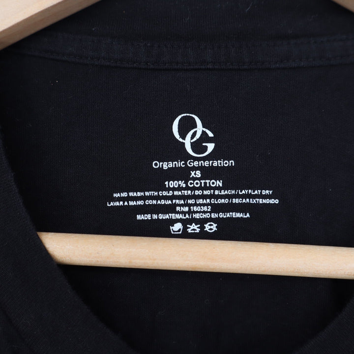 Organic Generation California Skeleton Car Graphic Crop Top Tee Black XS