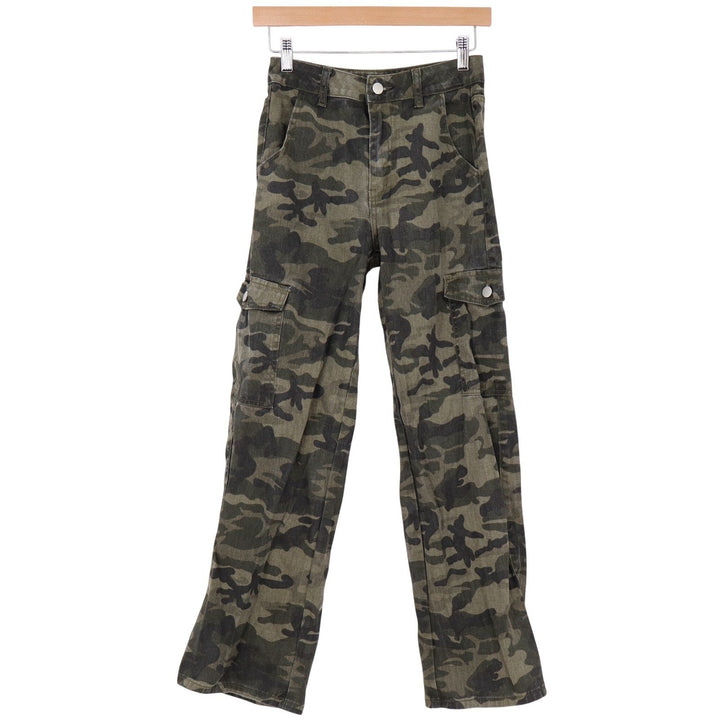 SHEIN Cargo Pants Women XS Petite Green Camo Utility Excellent