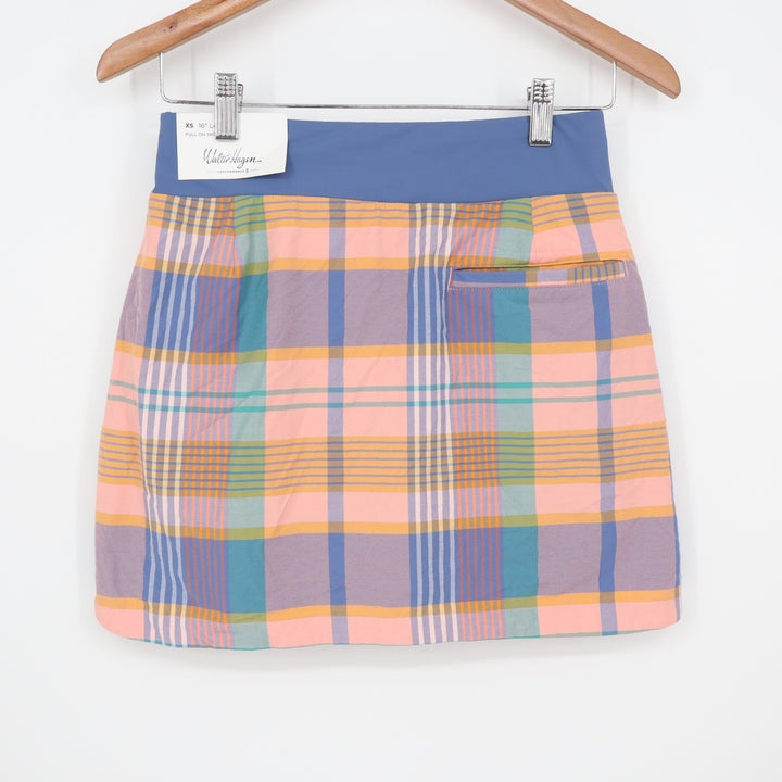 Walter Hagen Womens XS Modern Madras Plaid Lightweight Core Golf Skort P11 16"