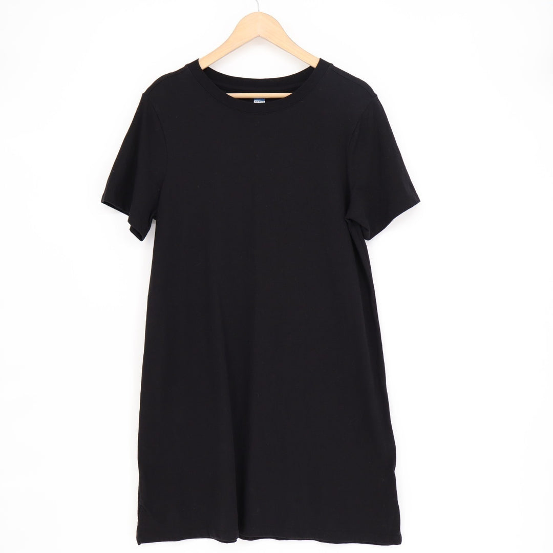 Old Navy T-Shirt Dress Women's Medium Black Crew Neck Short Sleeve Pullover