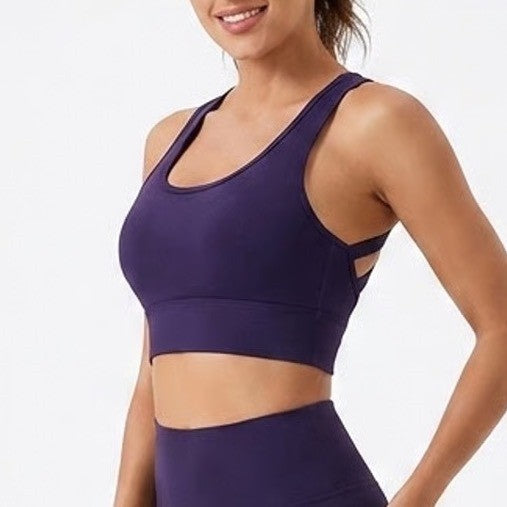 DSG Womens Strappy Criss Cross Back Sports Bra Purple Size XL DPC0192