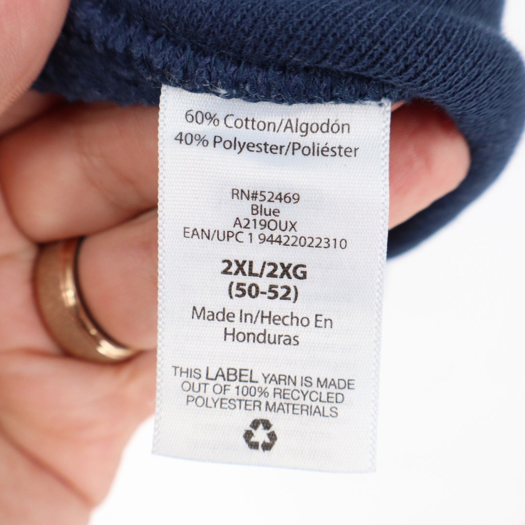 Athletic Works Mens 2XL Navy Blue Crewneck Sweatshirt Solid Fleece