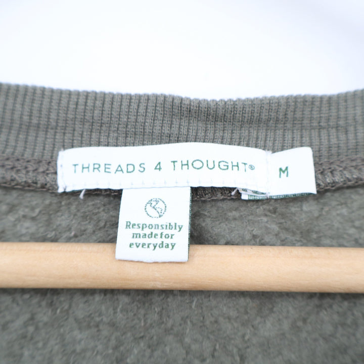 Threads 4 Thoughts Sweatshirt Women Medium Sage Green Stretch Crew Neck Pullover