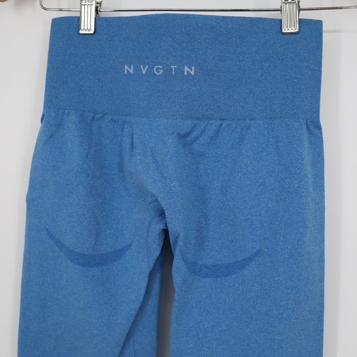 NVGTN Seamless Contour Leggings Womens Small Blue Stretch Skinny Leg High Waist