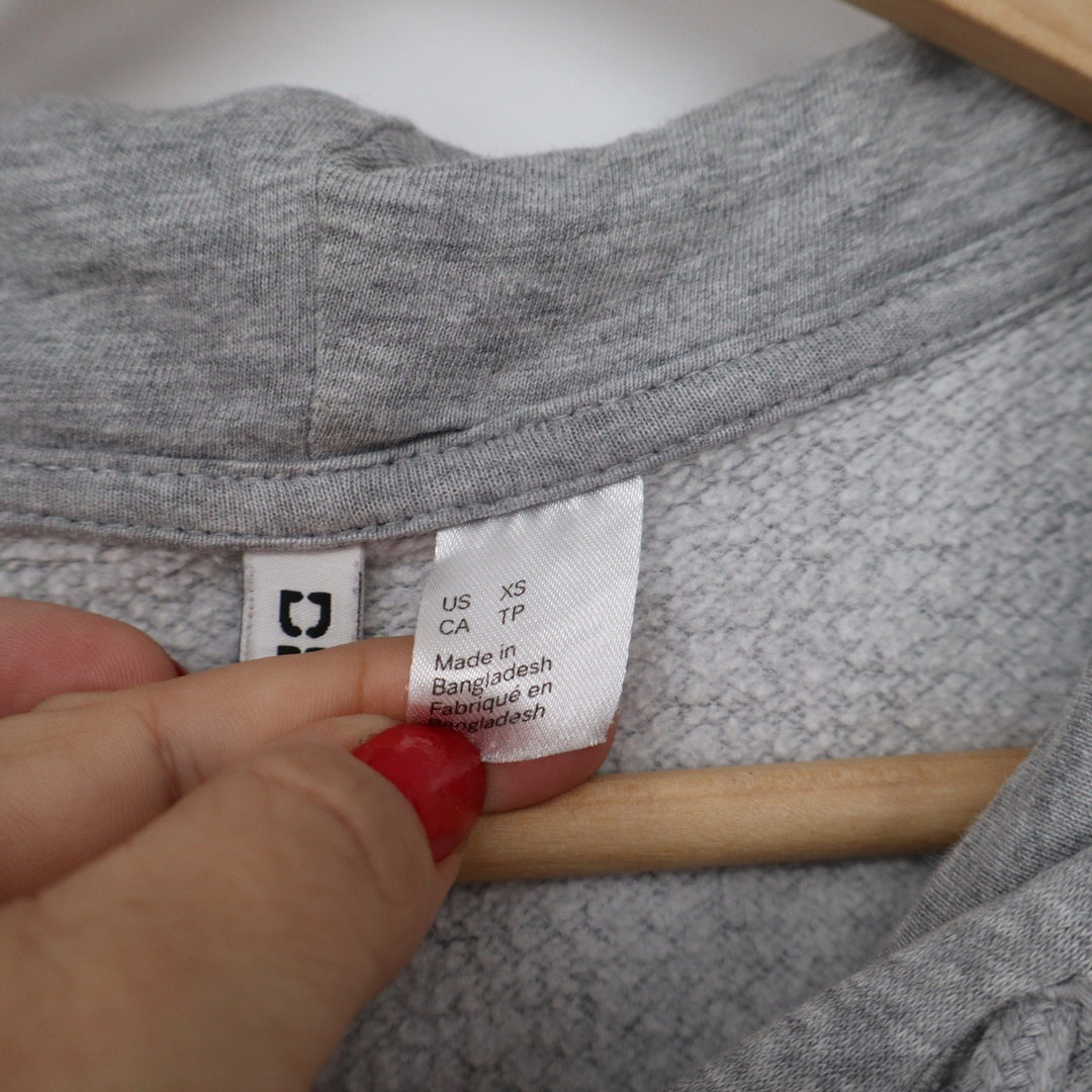H&M Divided Womens XS Heather Grey Zip Up Hoodie Basic Fleece Sweatshirt