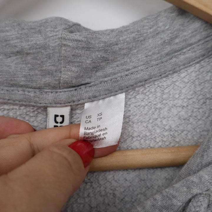 H&M Divided Womens XS Heather Grey Zip Up Hoodie Basic Fleece Sweatshirt