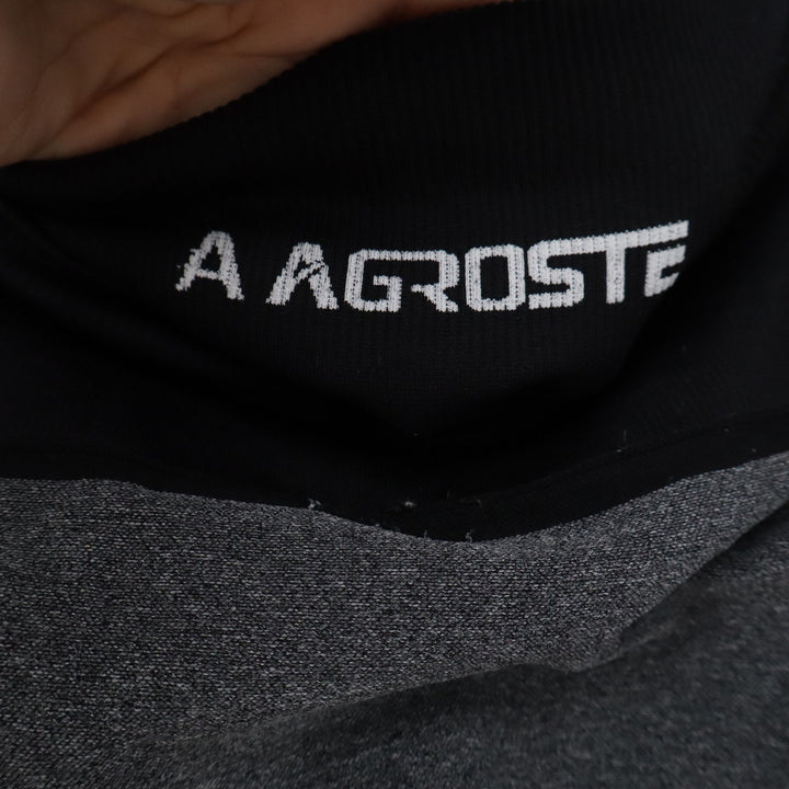 A AGROSTE Womens High Waist Seamless Leggings Black Grey Striped Activewear