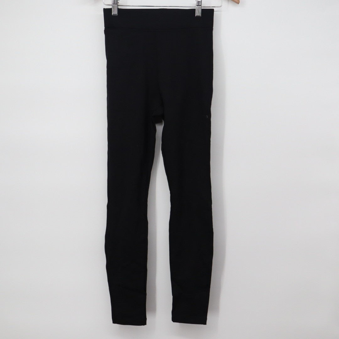 American Giant Ponte Slim Pants Womens 0 Super Black Stretch Casual Skinny Leg