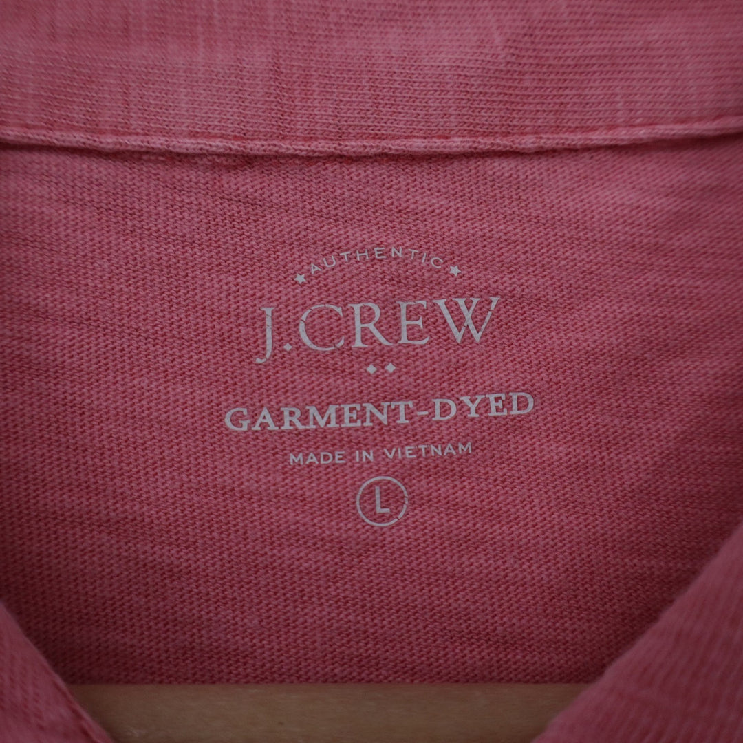 J. Crew Mens Garment-Dyed Slub Cotton Polo Shirt L Faded Red Coral