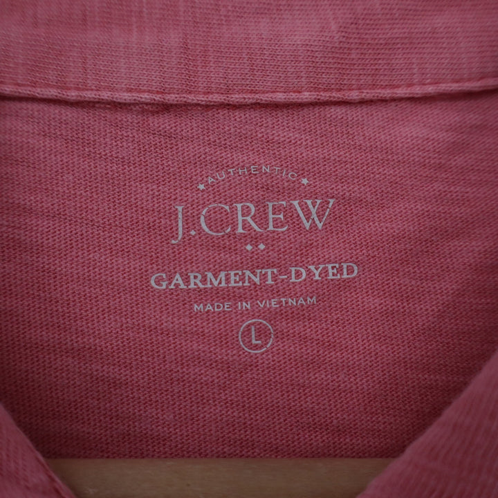 J. Crew Mens Garment-Dyed Slub Cotton Polo Shirt L Faded Red Coral