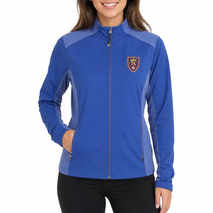Antigua Real Salt Lake MLS Womens Revolve Full Zip Jacket Royal Blue Large NEW