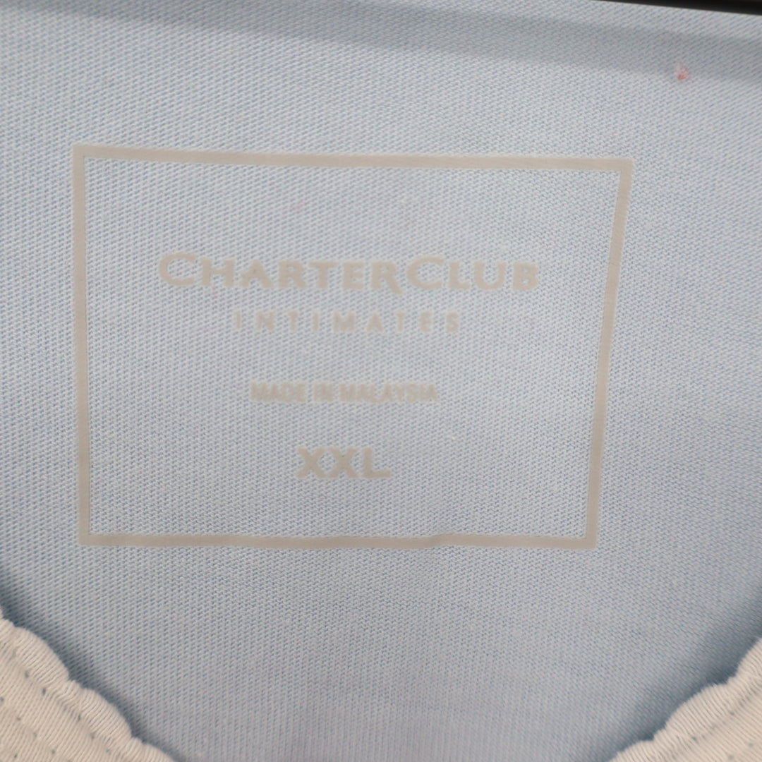 Charter Club Intimates Pajama Shirt Women 2XL Blue Cotton Round Neck Long Sleeve