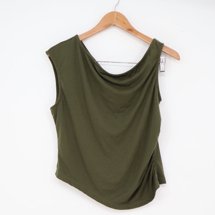 Unbranded 2 Piece Set Womens XL Draped Cowl Neck Maxi Skirt Olive Green