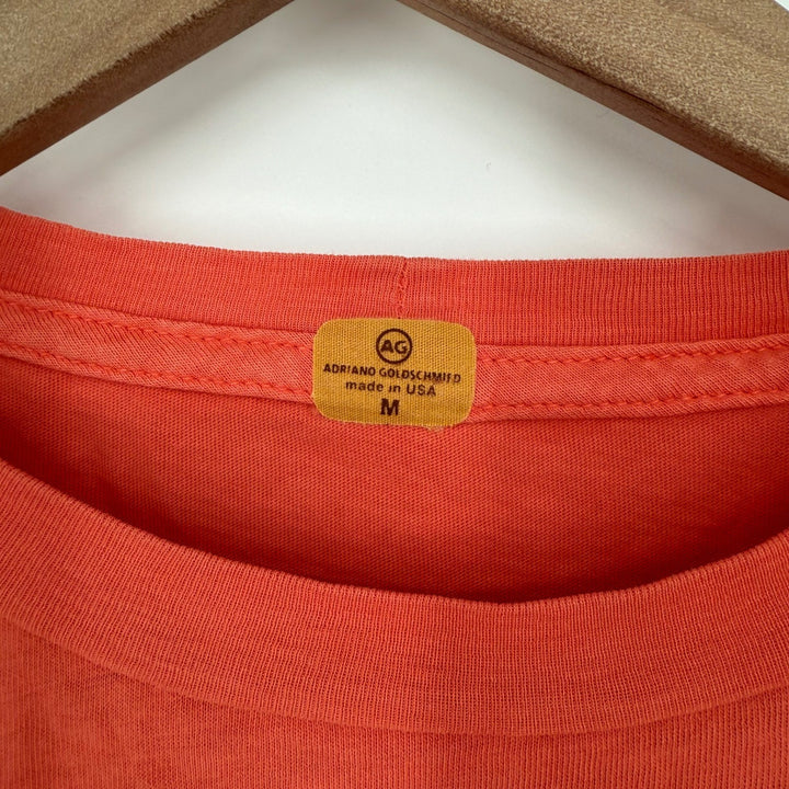 AG Adriano Goldschmied Mens T Shirt Orange Donkey Graphic Crew Neck Made in USA