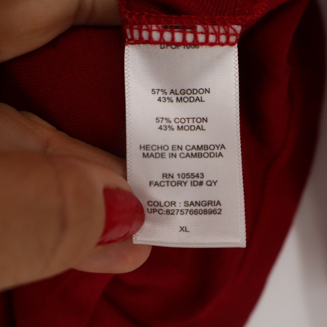 Daisy Fuentes My Favorite T Sangria Red Long Sleeve Scoop Neck Top Womens XL
