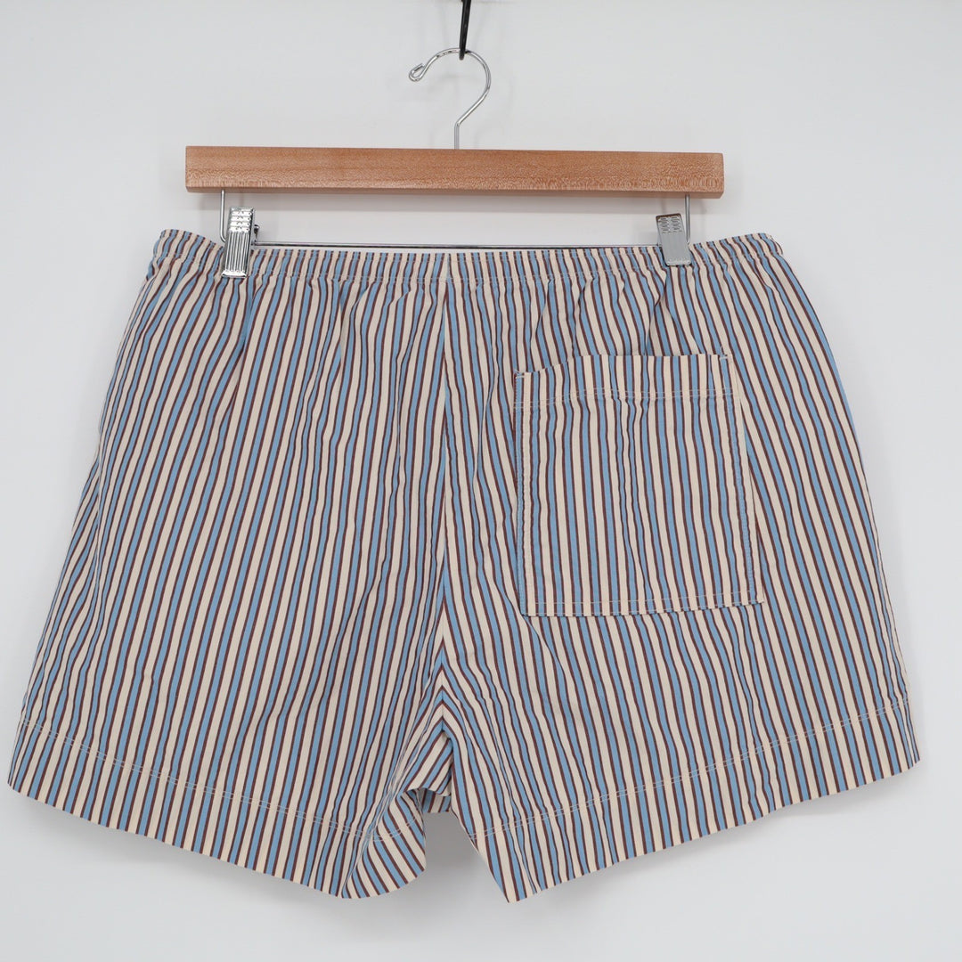 Old Navy Mens Blue Brown Striped Cotton Comfort Waistband Shorts Size M