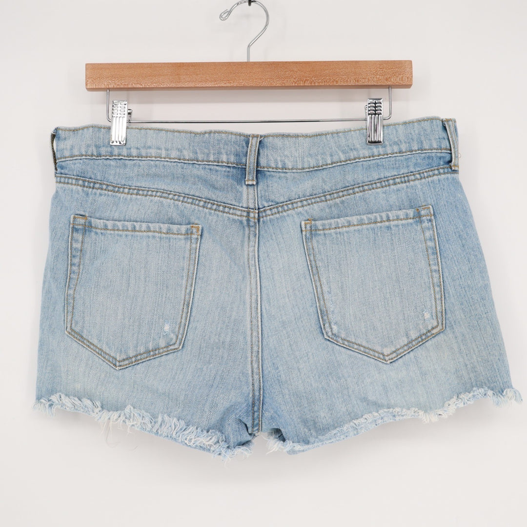 Old Navy Boyfriend Cut Off Shorts Womens 10 Blue Denim Distressed Frayed Hem