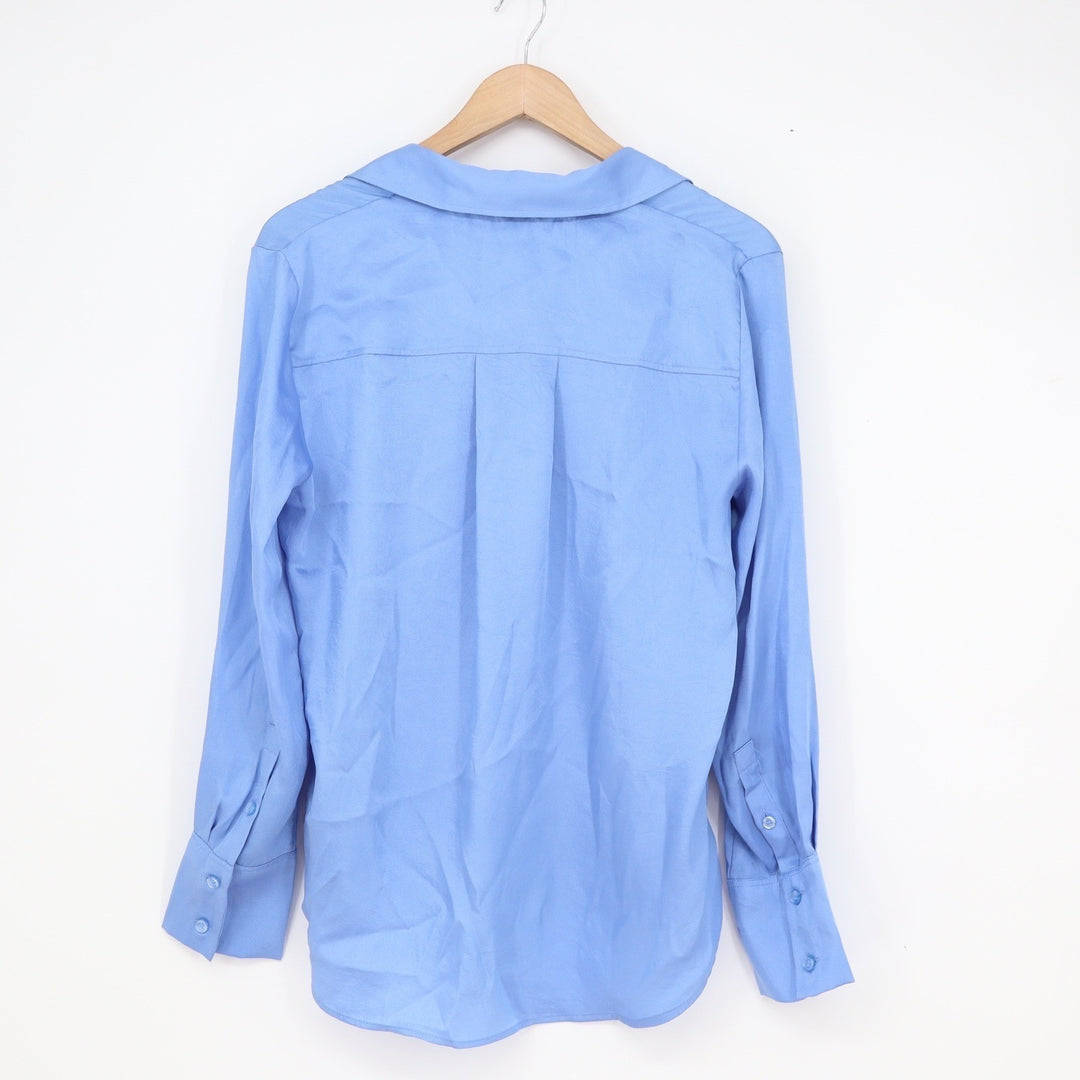 HM Womens Blue Long Sleeve Button Down Shirt Size S
