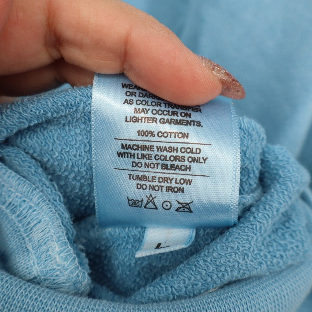 American Giant Vintage Washed Relaxed French Terry Crew Sweatshirt Womens L Blue