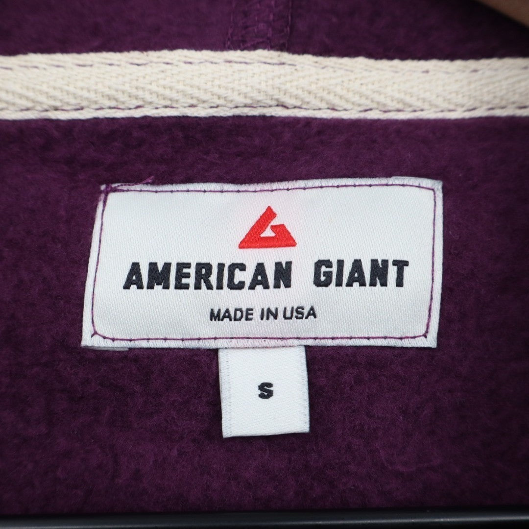 American Giant Midweight Hoodie Womens Small Blackberry Wine Fleece Pullover