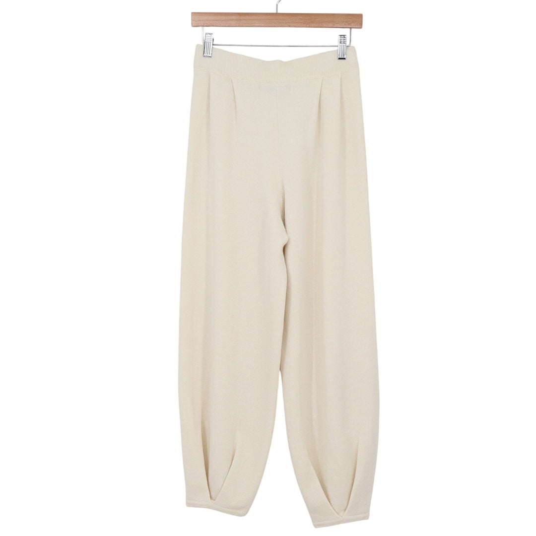 Free People Linen Pants Womens S Cream Pleated Tapered Knit Excellent