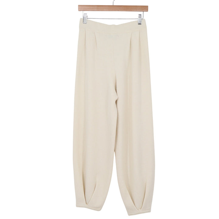 Free People Linen Pants Womens S Cream Pleated Tapered Knit Excellent