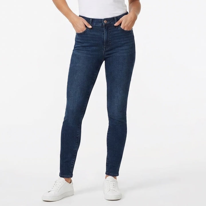 Express Womens Skinny Mid Rise Dark Wash Blue Denim Jeans Size 12R