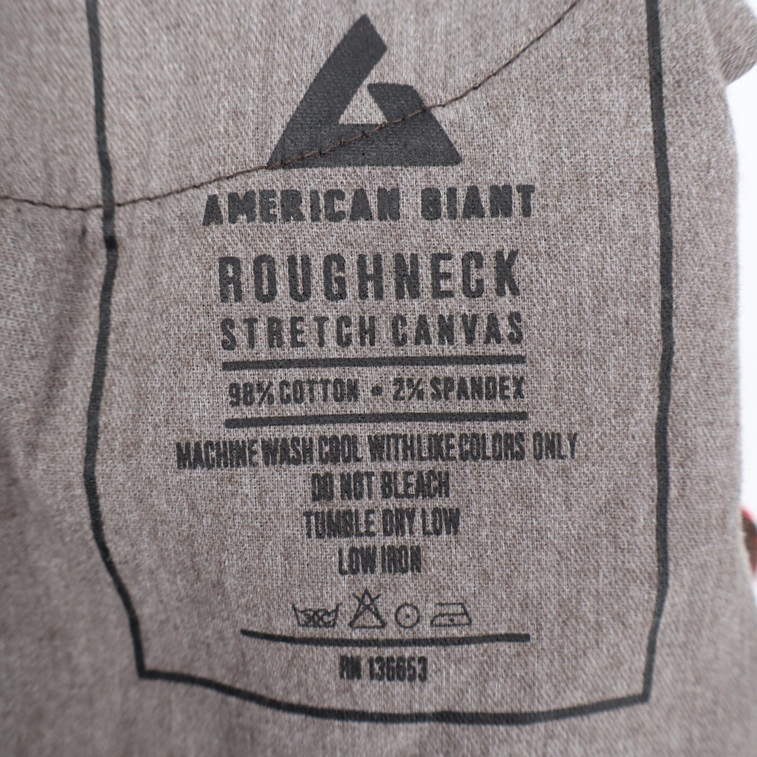 American Giant Roughneck Pants Mens 36x30 Brown Cotton Stretch  Straight Leg