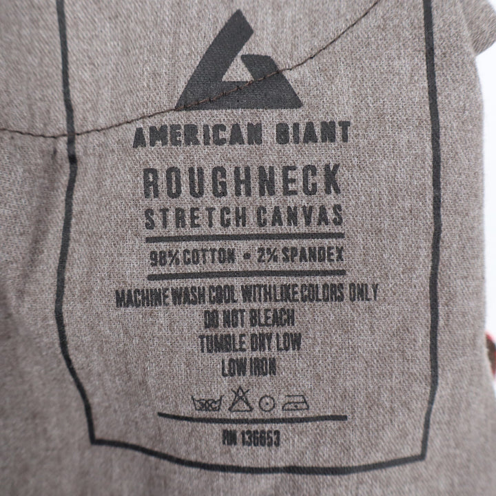 American Giant Roughneck Pants Mens 36x30 Brown Cotton Stretch  Straight Leg