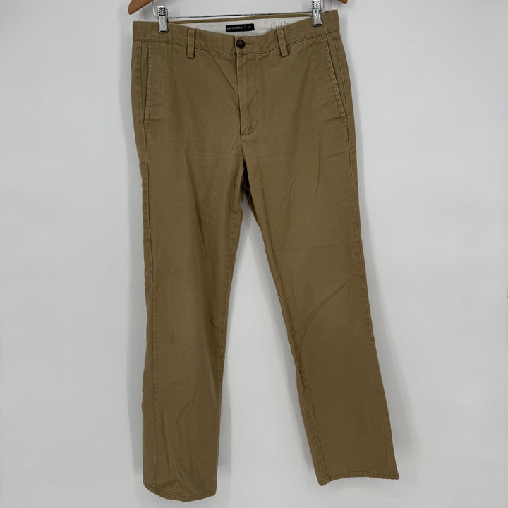 Dockers Chino Pants Mens 32x32 Beige Slim Fit Straight Leg Cotton Logo Formal