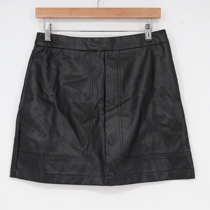 Nasty Gal Collection Black Faux Leather Mini Skirt Size 8