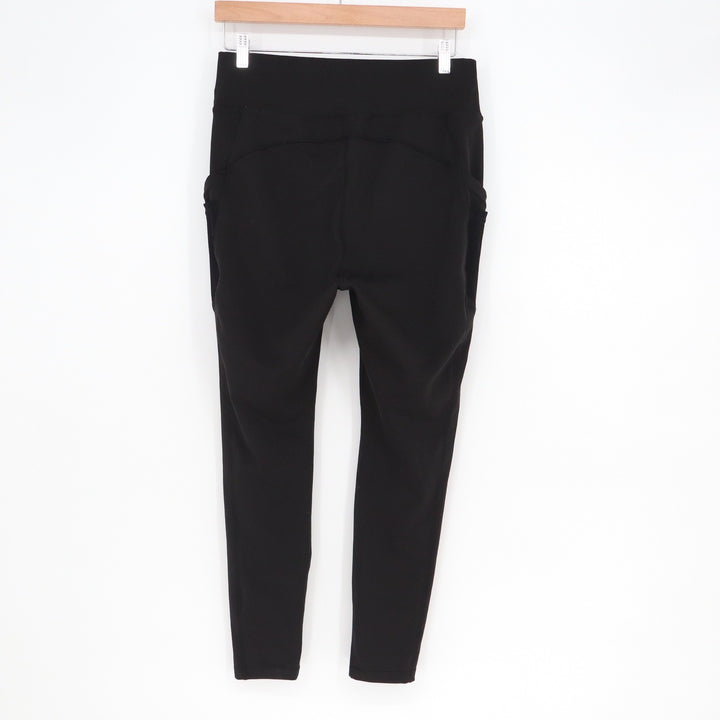 Pop Fit Womens XL Black High Waisted Activewear Leggings with Mesh Side Pockets