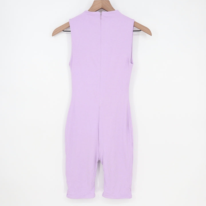 Naked Wardrobe Baby Mama Lavender Mock Neck Sleeveless Romper Small