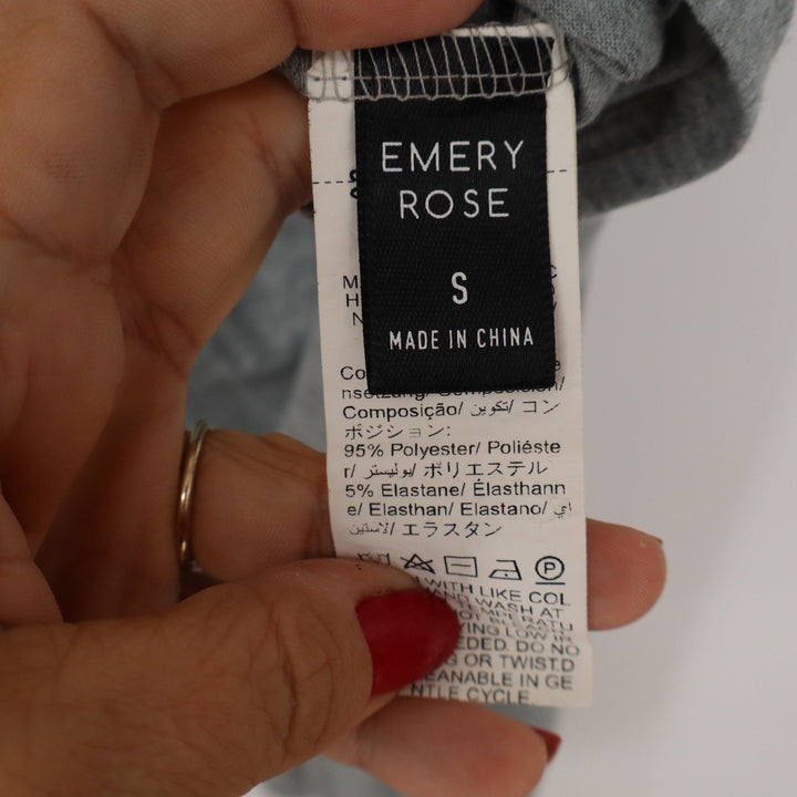Emery Rose Heather Gray Cami Flounce Midi Dress Small Drawstring Waist Tulip Hem