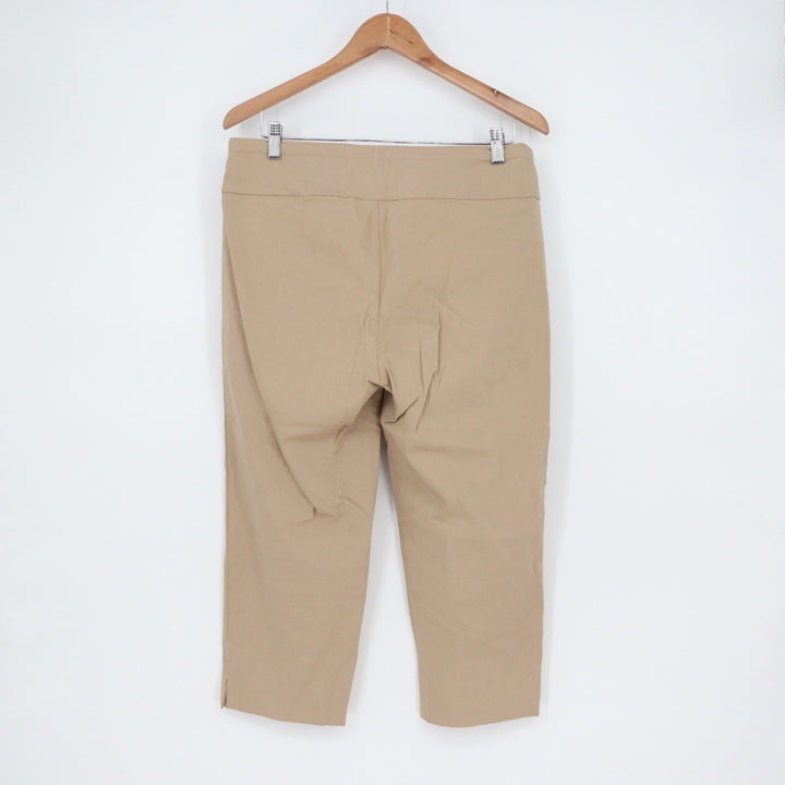 Zac & Rachel Women's Tan Cropped Pants Size 12 Stretch Waist