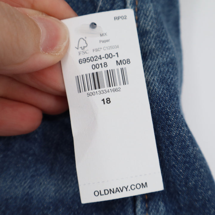Old Navy Curvy Shorts Women 18 Blue Denim Stretch High Rise Secret-Smooth Pocket