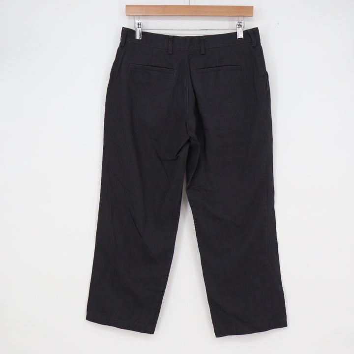 Twinhill Mens Black 100% Cotton Chino Pants Straight Leg 32x28