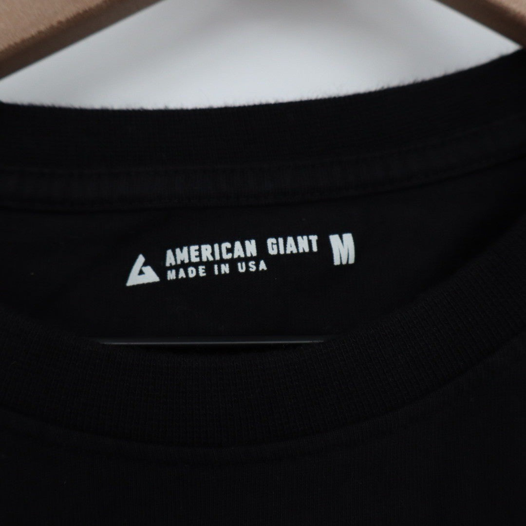 American Giant Mens Black Pocket T Shirt Made USA Size M