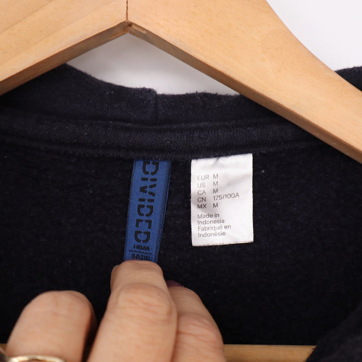 H&M Divided Mens Navy Blue Full Zip Hoodie Basic Fleece Sweatshirt Size M