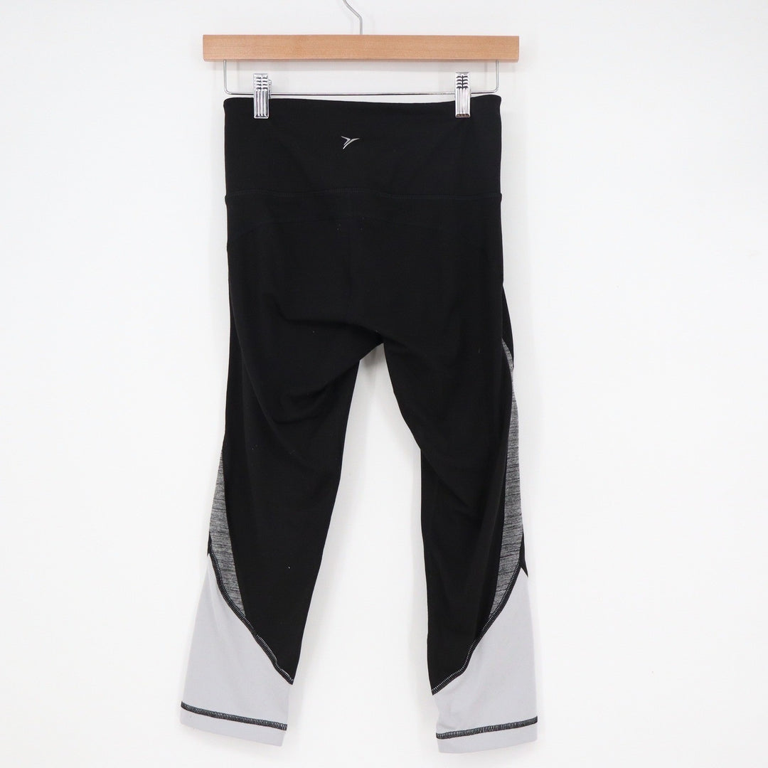 Old Navy Active Go-Dry Colorblock Crop Leggings Black Grey Womens Small