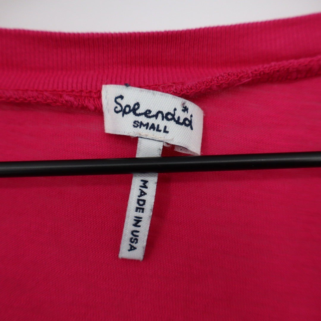 Splendid V Neck Dolman Sleeve Top Raspberry Pink Cotton Size Small