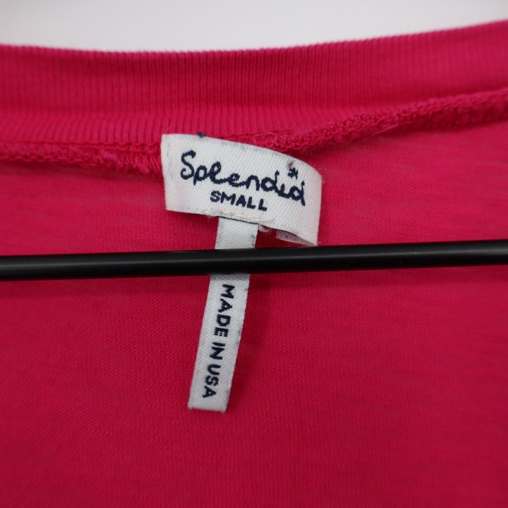 Splendid V Neck Dolman Sleeve Top Raspberry Pink Cotton Size Small