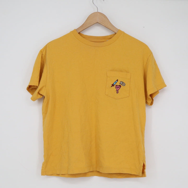 Uniqlo SPRZ NY Timothy Goodman Yellow Graphic Pocket T-Shirt Mens Small