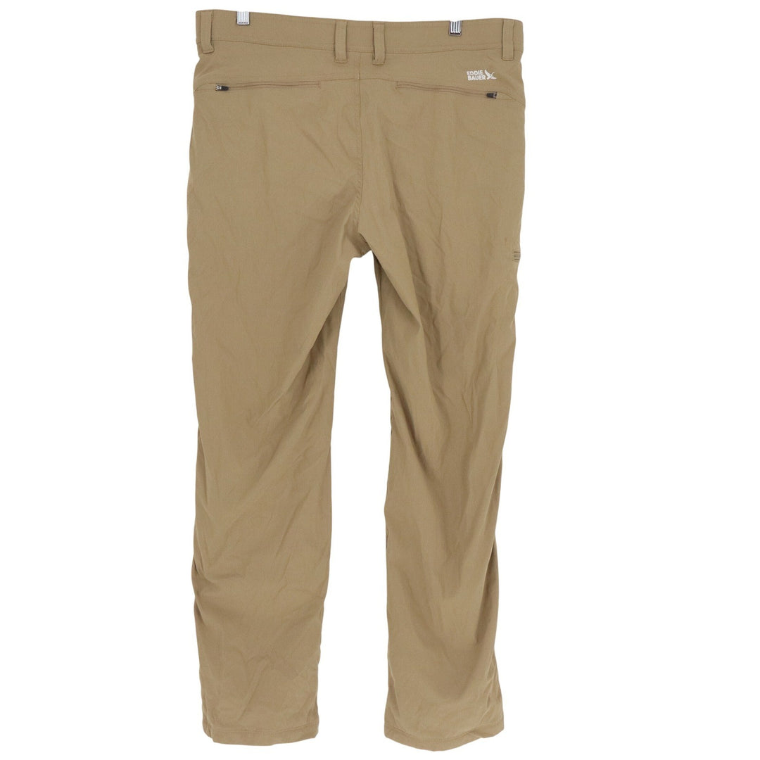 Eddie Bauer Mens 36x34 Fleece Lined First Ascent Guide Pants Tan Hiking Stretch