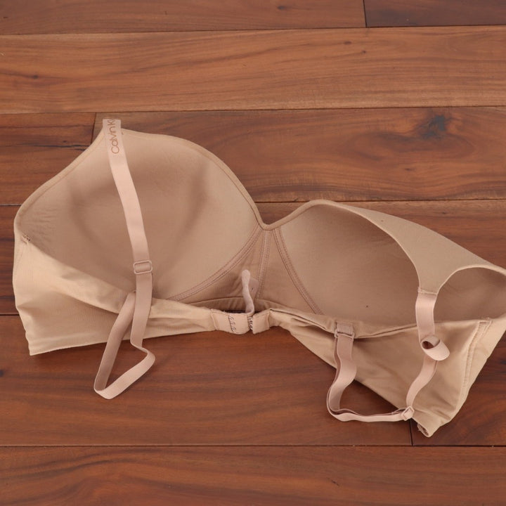Calvin Klein Lightly Lined T-Shirt Bra Womens XL Nude Adjustable Strap Wireless