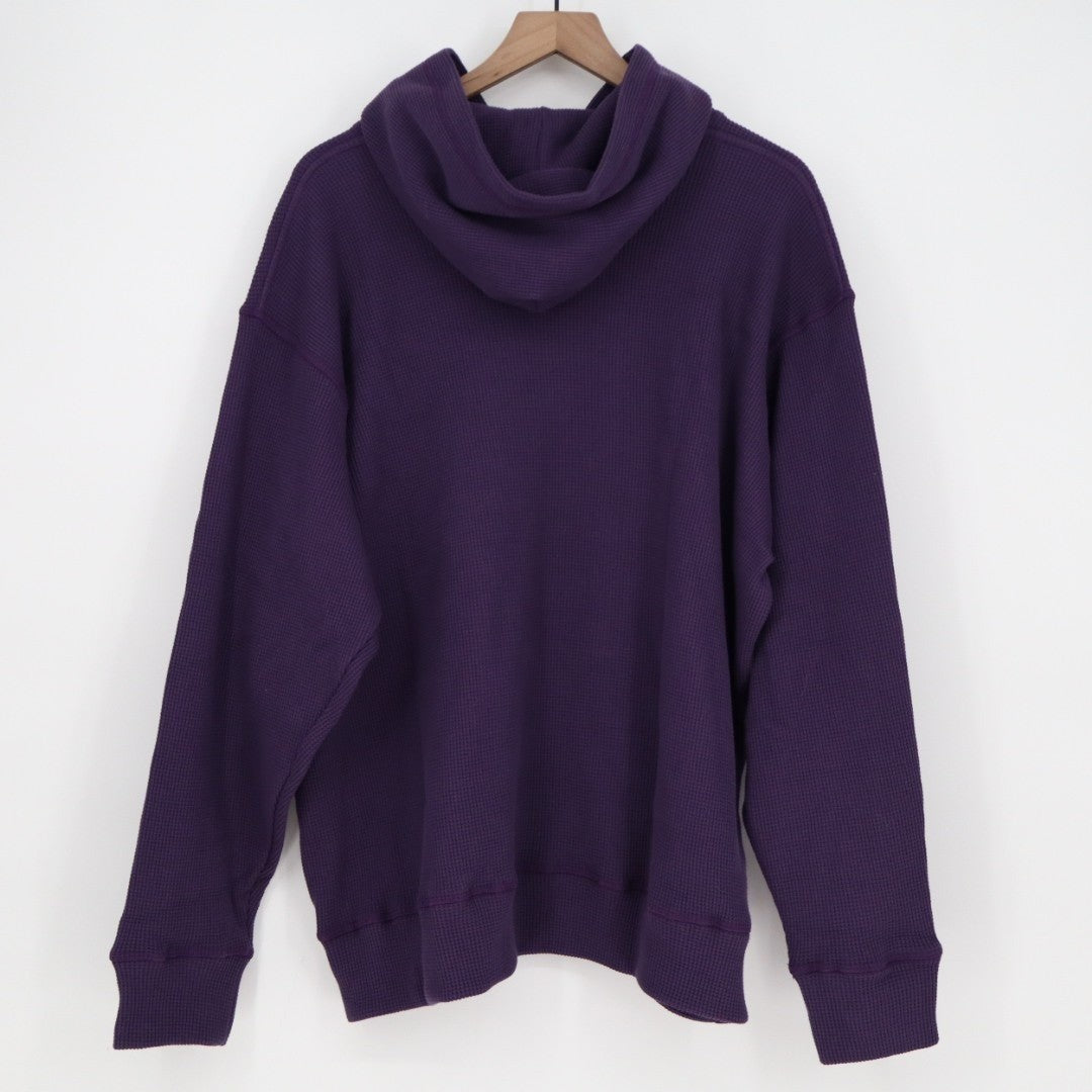 American Giant Summit Hoodie Mens 2XL Purple Cotton Waffle Knit Kangaroo Pocket