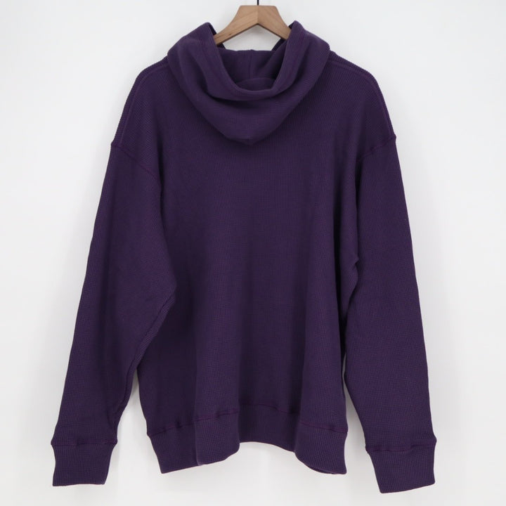 American Giant Summit Hoodie Mens 2XL Purple Cotton Waffle Knit Kangaroo Pocket
